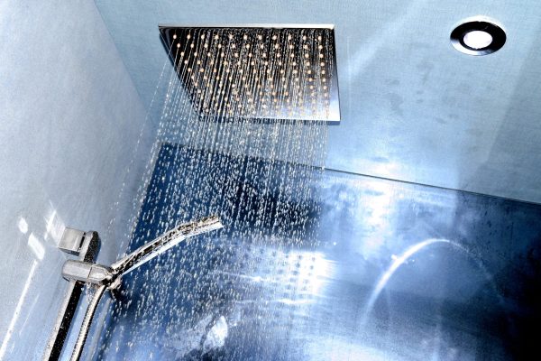 Detail of modern ceiling shower